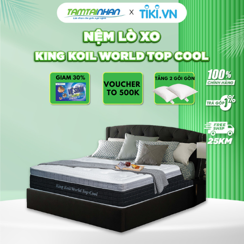 Nệm lò xo King Koil World Top Cool_Sử dụng công nghệ Thêu Tên hoặc Thông Điệp_Độ dày 32cm