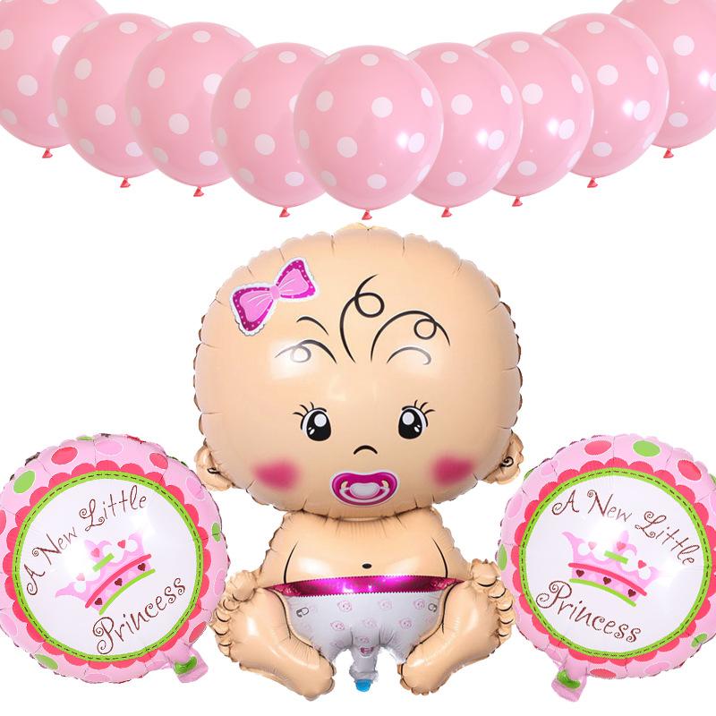 1 Bộ Bong Bóng Trang Trí Tiệc Sinh Nhật Cho Bé Trai & Gái 1 Tuổi