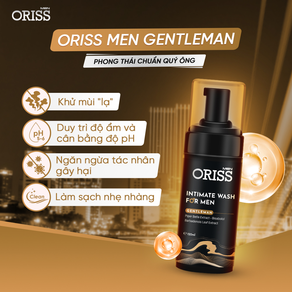 Dung Dịch Vệ Sinh Dạng Bọt Chuyên Dành Cho Nam Oriss Men Gentlemen - 120ml/chai