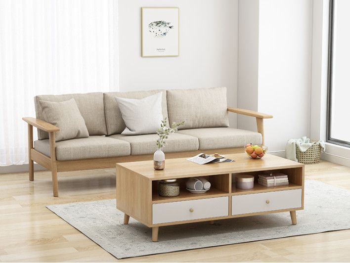 Bàn trà sofa, bàn trà để phong khách lịch sự ngăn kéo phong cách Nordic FNL169.31