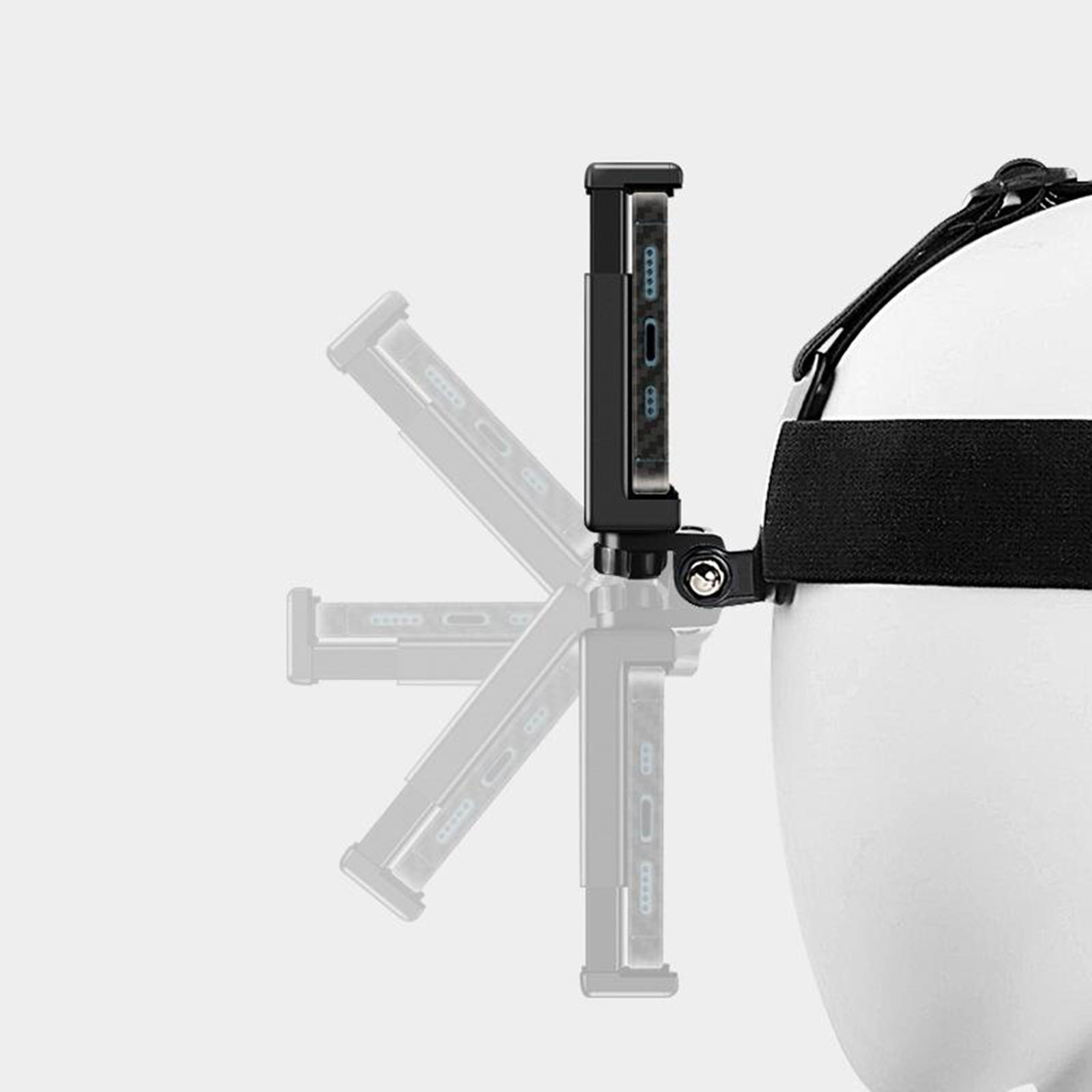 Cell Phone Head Mount Headband Mobile Phone Holder w/ Clip Universal Black