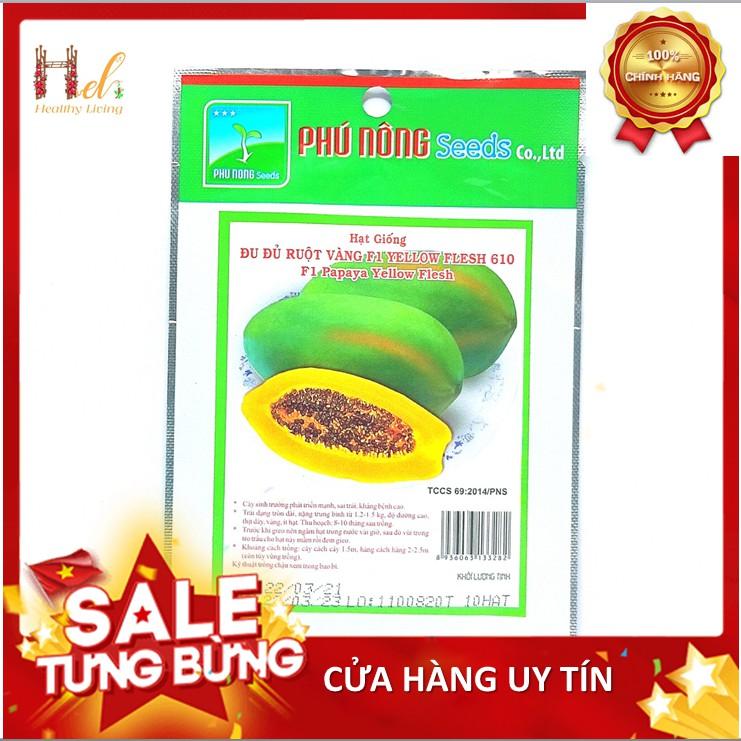 PN - Đu Đủ Ruột Vàng F1 - Trồng Rau Xanh Rau Sạch Organic Bằng Đất Sạch, Mùn Dừa Và Phân Bón Hữu Cơ