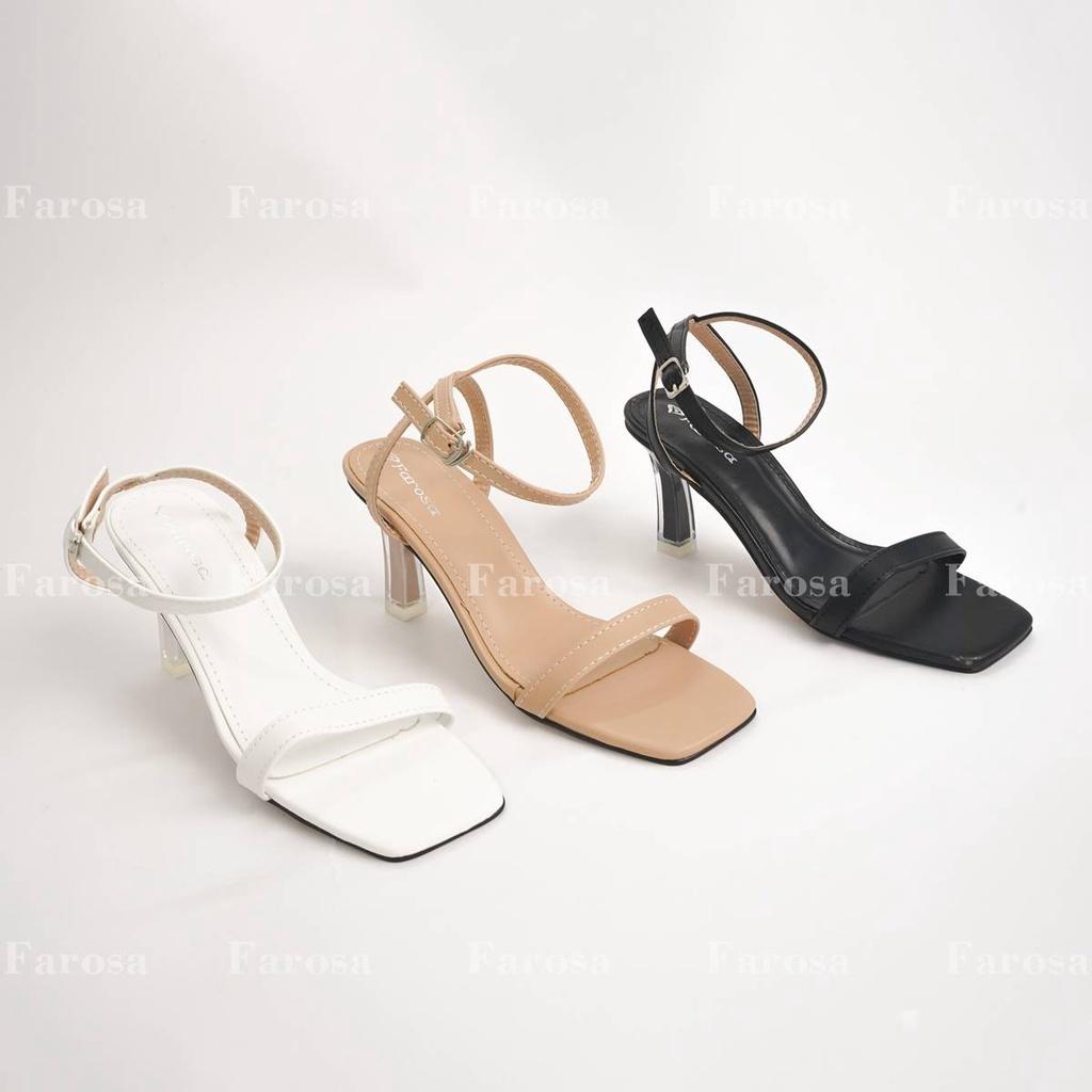 Giày nữ Sandal cao gót 7p FAROSA - T21 giày sandal nữ quai mảnh gót lõi sơn siêu đẹp