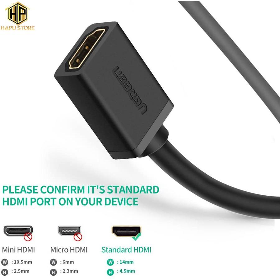 Cáp HDMI nối dài 0.5m Ugreen 10140 màu đen chính hãng - Hàng Chính Hãng