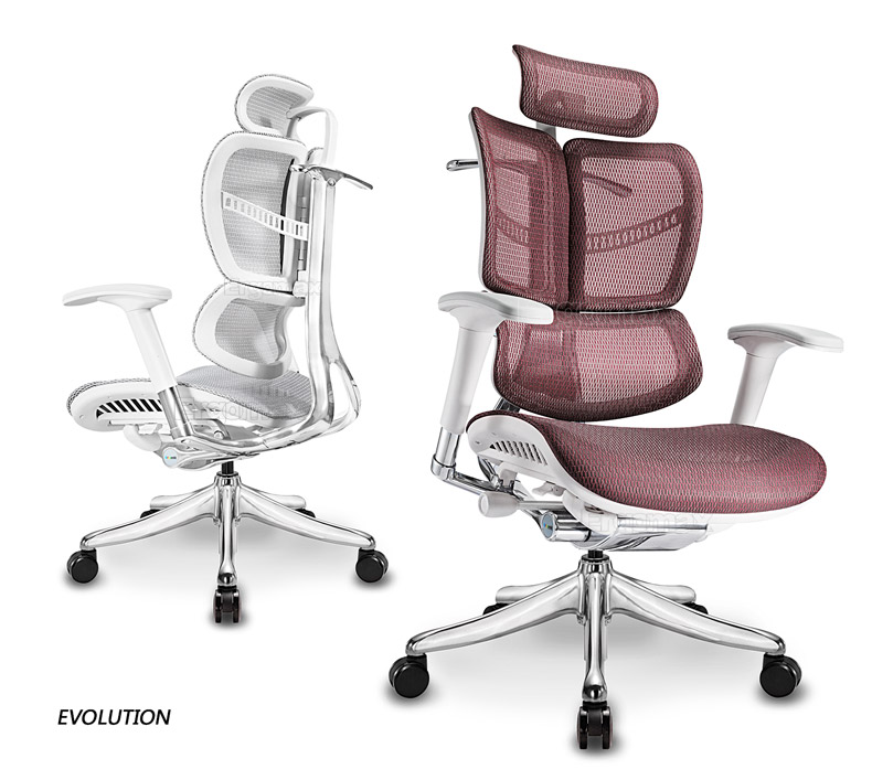 Ghế Văn Phòng Công thái học Ergonomic Vchair Evolution Ergohome, ghế làm việc thiết kế 3 lưng khung siêu chắc, chịu tải 150kg phù hợp cho người vóc dáng to cao, ngả sâu 130 độ, lưới chịu lực tốt - ERGOHOME