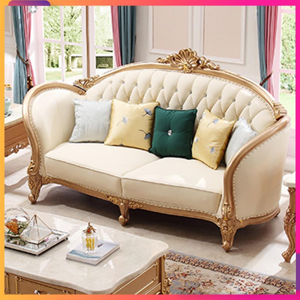 Sofa tân cổ điển hoàng gia gỗ thịt bọc da bò nguyên miếng – xứng tầm đẳng cấp cho nhà Lâu Đài, Siêu Biệt Thự