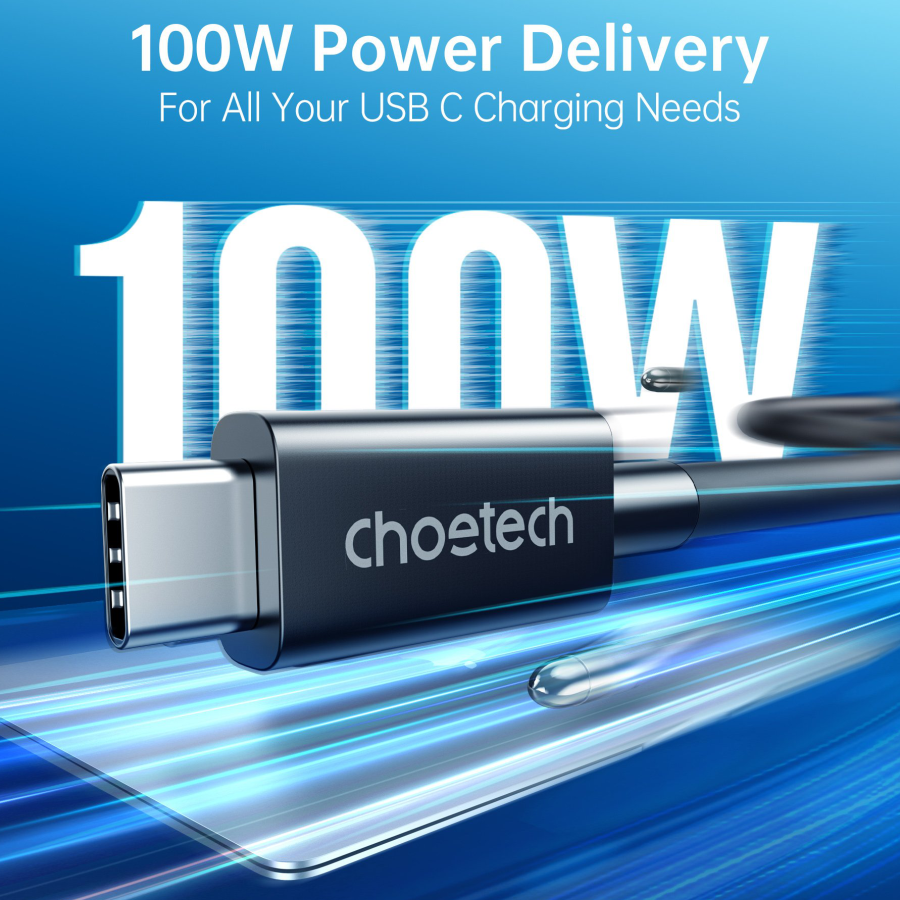 Dây Cáp Thunderbolt 4 Chuẩn Intel CHOETECH A3010-BK Dài 0.8M, 40Gbps, Sạc PD 100W, 8K 60Hz, 5K 60Hz, 4K 60Hz Kép - Hàng Chính Hãng