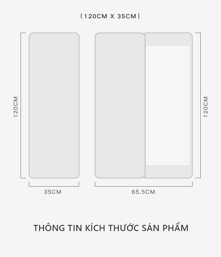 Gương toàn thân treo tường đa năng có móc để đồ tiện dụng tiết kiệm không gian thương hiệu IGA - GP263