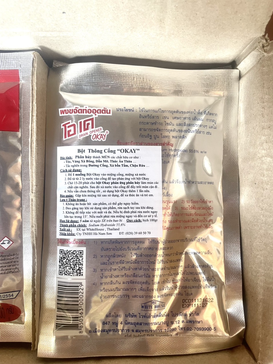 Bột thông cống Okay 100g Hiệu quả tức thì - Nhập khẩu Thái Lan