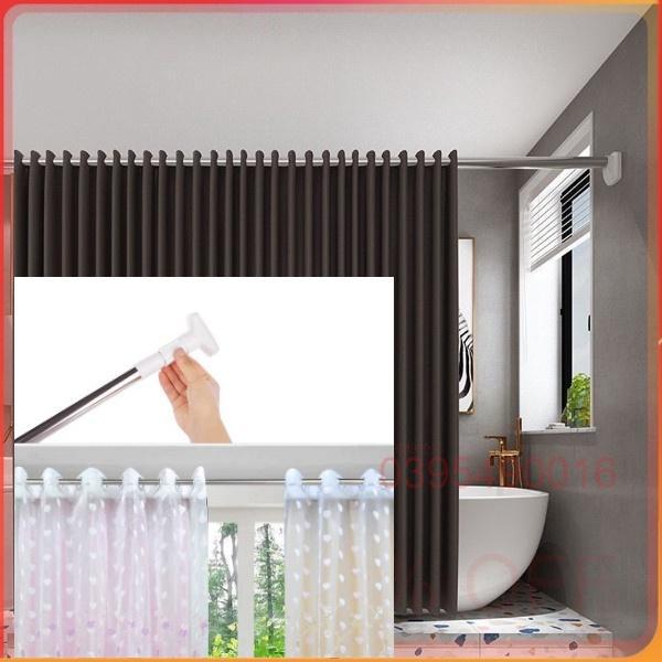 Xà Treo Quần Áo 120-160cm Treo Rèm Nhà Tắm Rút Gọn Đa Năng Không Cần Khoan Vít, Chất Liệu Inox Chắc Chắn