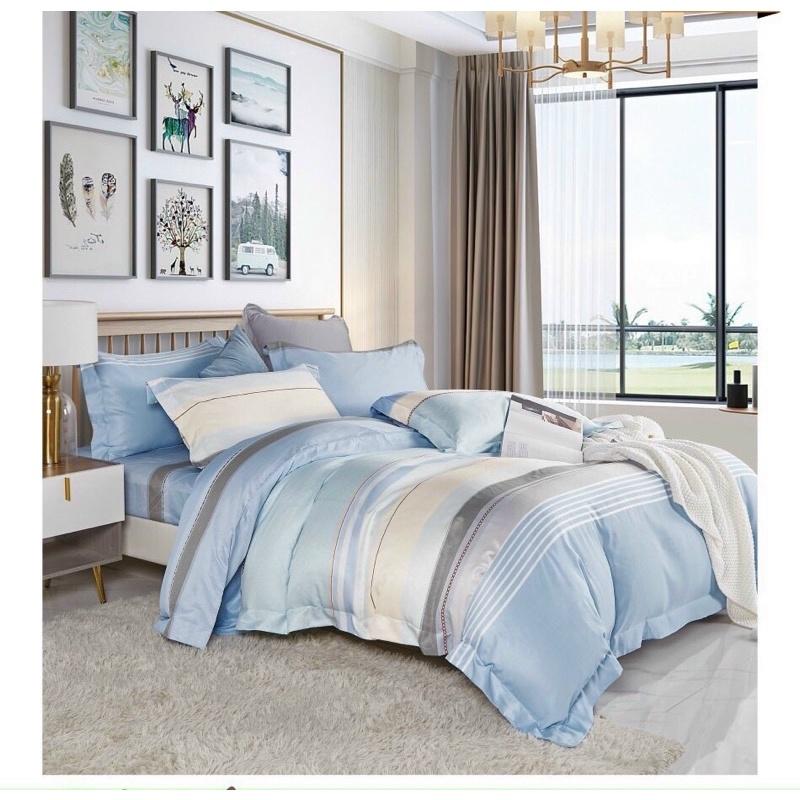 Chăn ga tencel 60s 5 món  đủ size 1m-1m8x2m ÔM DÂY KHOÁ nệm 5-27p