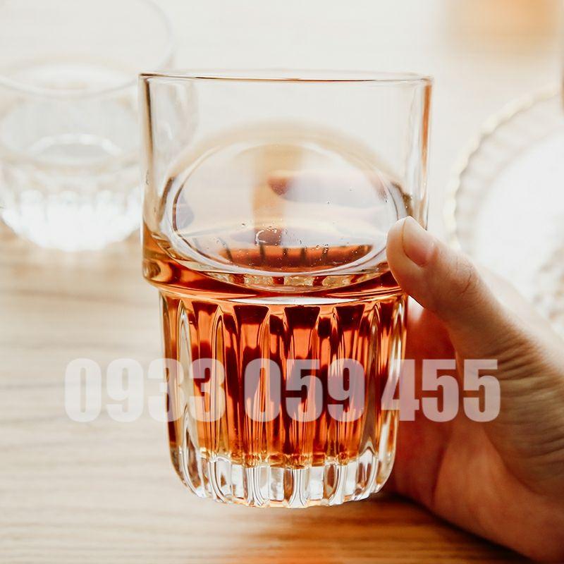 Ly cốc uống sinh tố thủy tinh, ly cà phê 2 tầng cao cấp whisky glass