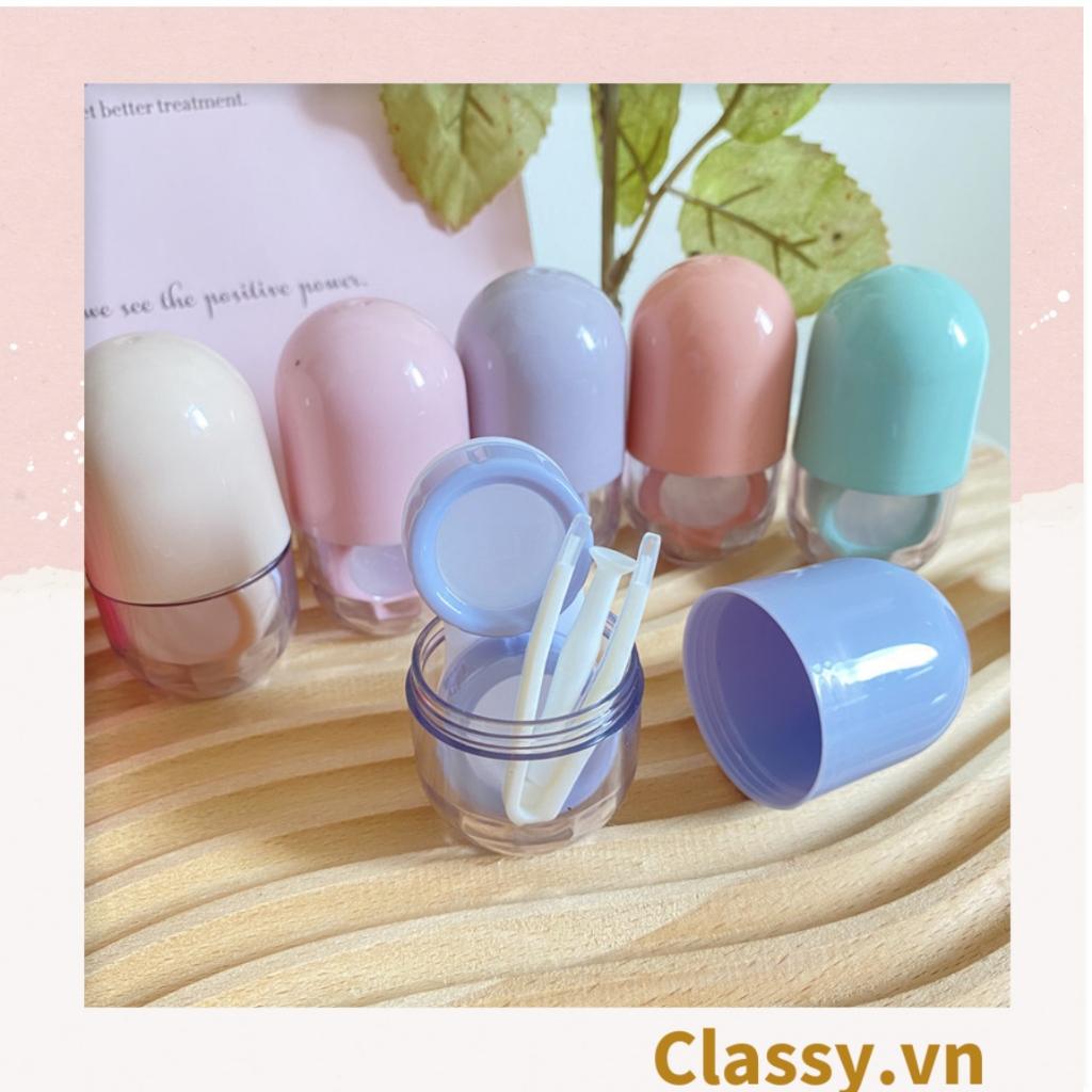 Khay đựng lens, kính áp tròng Classy đẹp hình trụ nhỏ gọn nhiều màu pastel PK1310