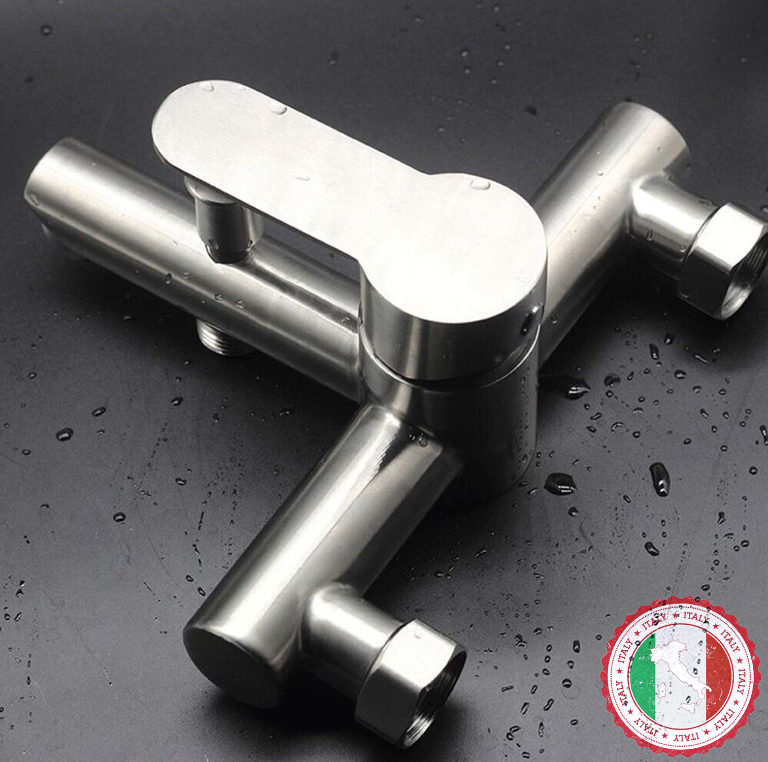 Cần điều khiển sen tắm  SUS304 kiểu tròn HVMMA không gỉ + Bát sên + giá đỡ + dây cấp
