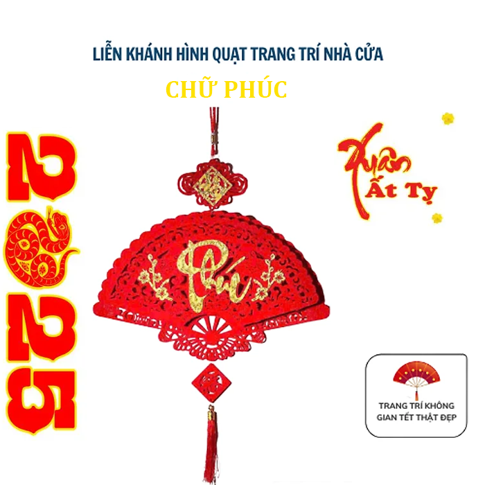 Dây Treo Trang Trí Tết Hình Quạt , Liễn Khánh Trang Trí Nhà Cửa, Dây Treo Chữ Chất Liệu Nhung Đẹp Bền Chúc Mừng Năm Mới 2025