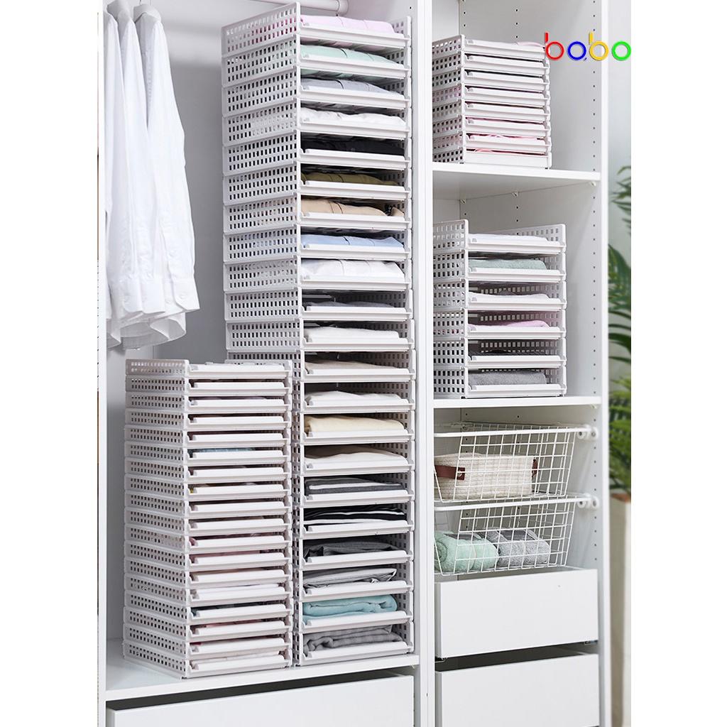 Kệ chia ngăn tủ quần áo tủ gấp gọn, ngăn kéo xắp xếp quần áo giá để đồ dùng nhà bếp đa năng babo (TK09)