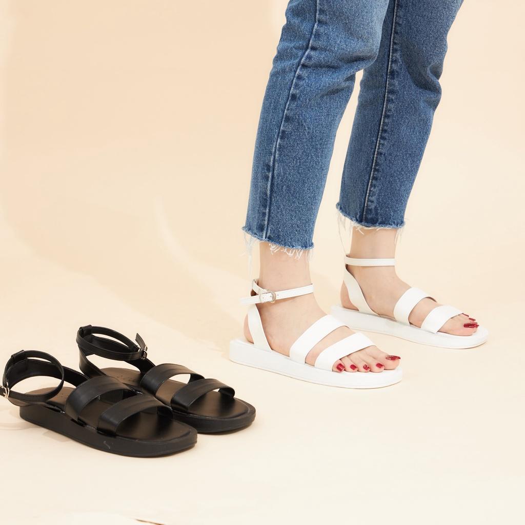 Giày Sandal Nữ MWC 2968 - Sandal Quai Kép Cao 3cm Siêu Hack Dáng Phối Khóa Lót Dán Thời Trang