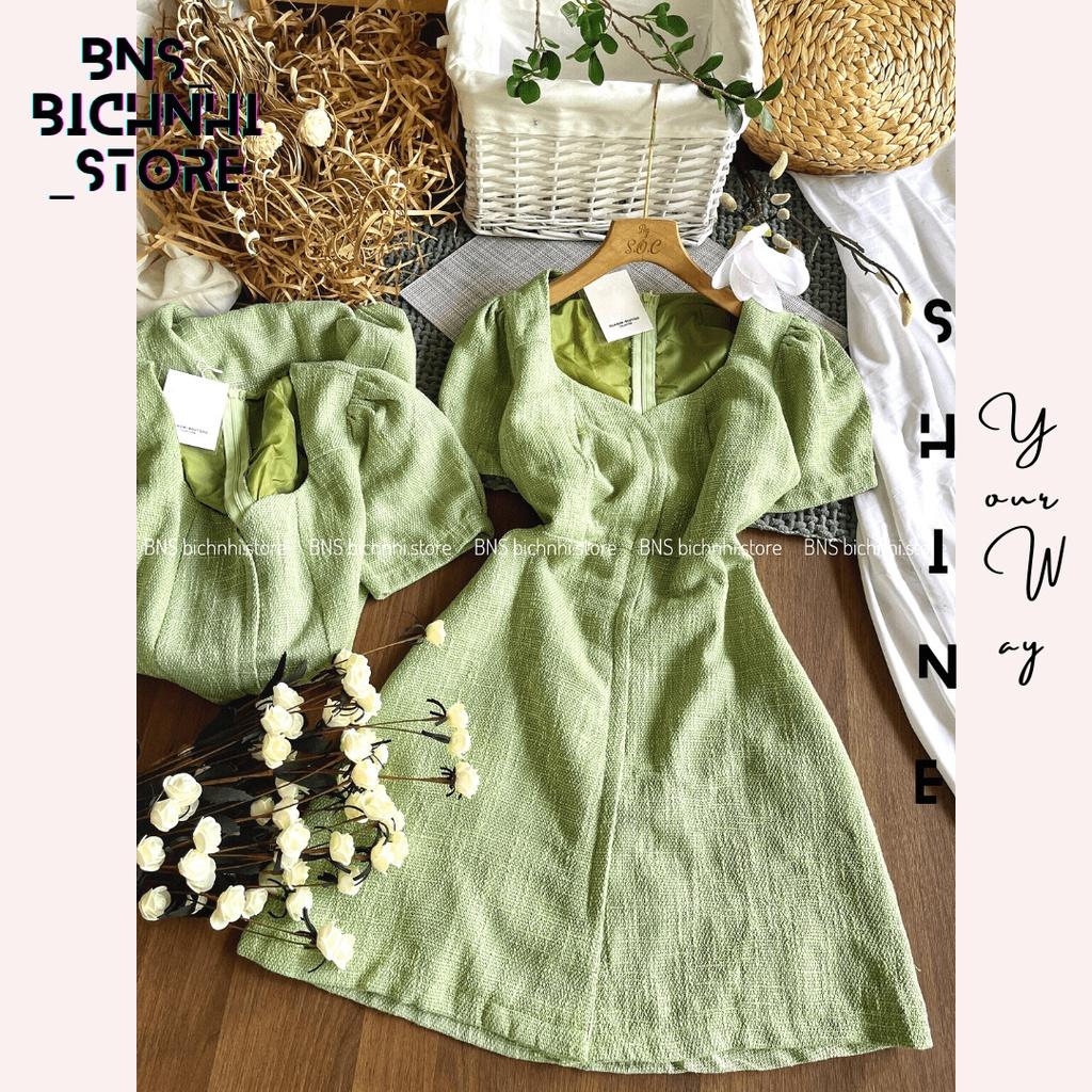 ĐẦM TIỂU THƯ TAY PHỒNG CỔ TIM CÁCH ĐIỆU - BY BNS SARAH DRESS BND005