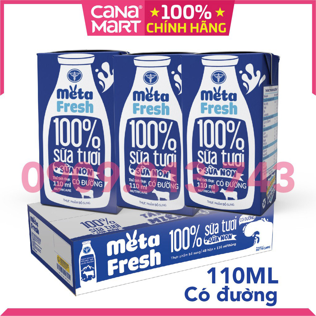 Thùng sữa tươi Nutricare Meta Fresh Có Đường sữa non tăng cường miễn dịch