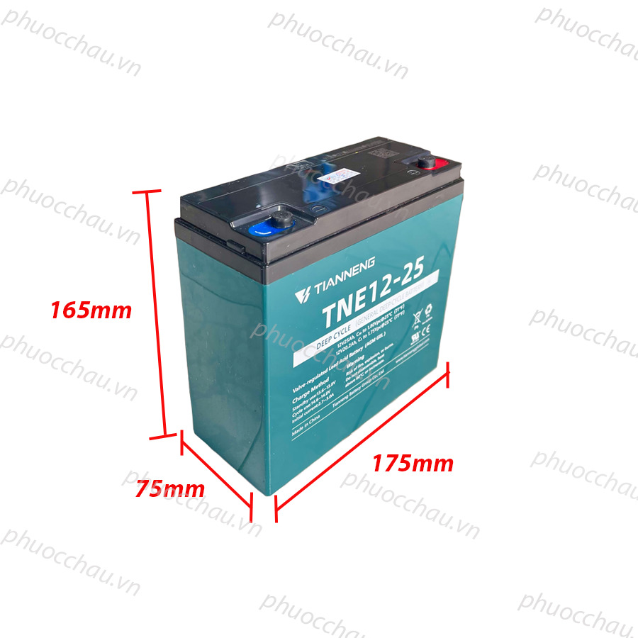 Ắc Quy Xe Máy Điện Thiên Năng TIANNENG TNE12-25 12V-25AH, acquy dùng cho Loa Kéo, Năng Lượng Mặt Trời