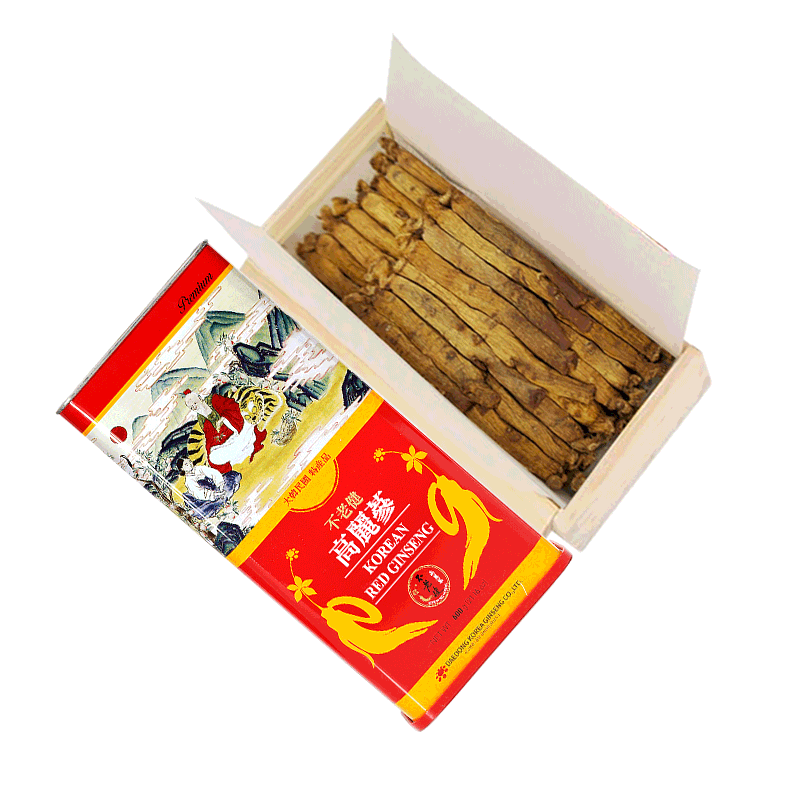 Hộp Hồng sâm khô nguyên củ Daedong Korea 6 năm tuổi - 600 Grams