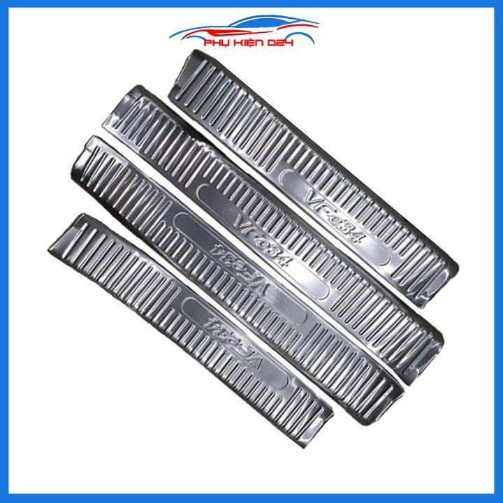Bộ nẹp bước chân trong Inox Vinfast Vfe34 2022-2023 ốp bậc cửa lên xuống chống trầy xước, trang trí xe hơi