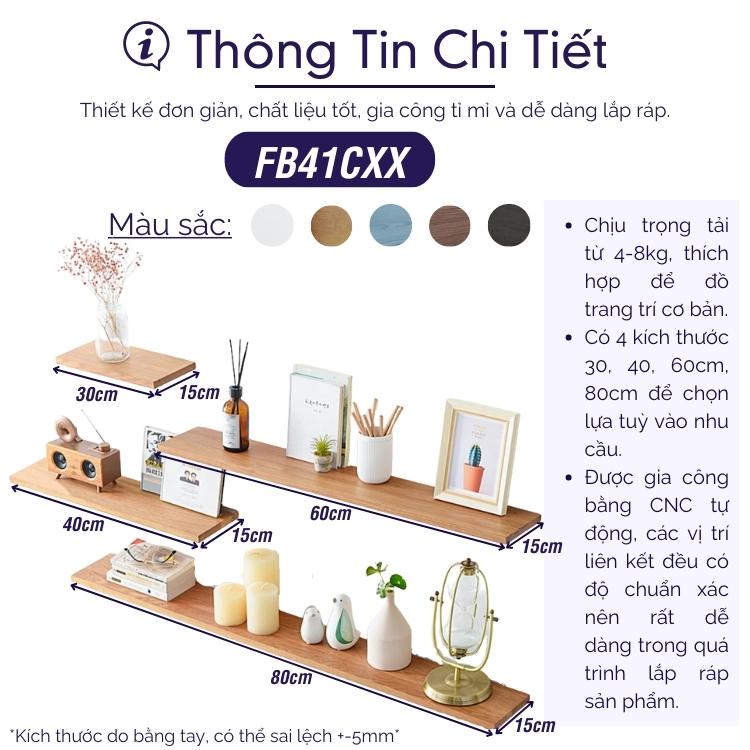 Kệ Treo Tường Trang Trí MDF Lõi Xanh Chống Ẩm FIVO FB41 Tiện Dụng Dễ Dàng Gắn Tường - Hàng Chính Hãng