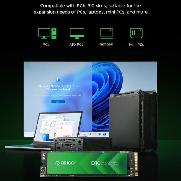 Ổ cứng SSD Orico PCIe Gen3x4 M2 NVMe - Hàng Chính Hãng