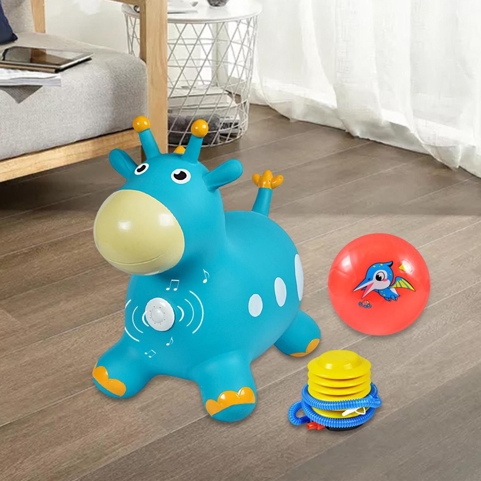 Inflatable Bouncy Animal  Toddlers Toy with Music Indoor Outdoor Used