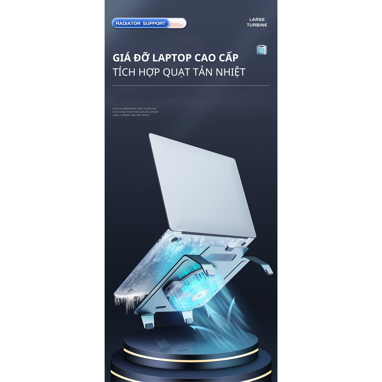 Giá Đỡ Tản Nhiệt Có Quạt Dành Cho Máy Tính, Laptop Chất Liẹu Hợp Kim Nhôm Cao Cấp. Hàng Chính Hãng Tamayoko