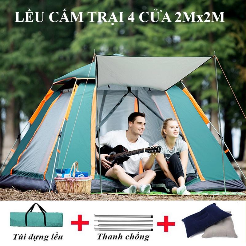 Lều Cắm Trại Tự Bung, Lều Picnic Du Lịch Dã Ngoại Phượt Dành cho 4-6 Người Chống Nước Chống Tia UV