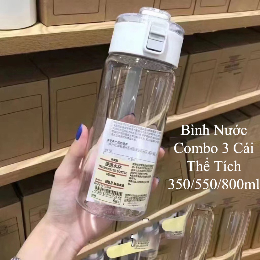 Bình Nước Combo 3 Cái Thể Tích 350/550/800ml