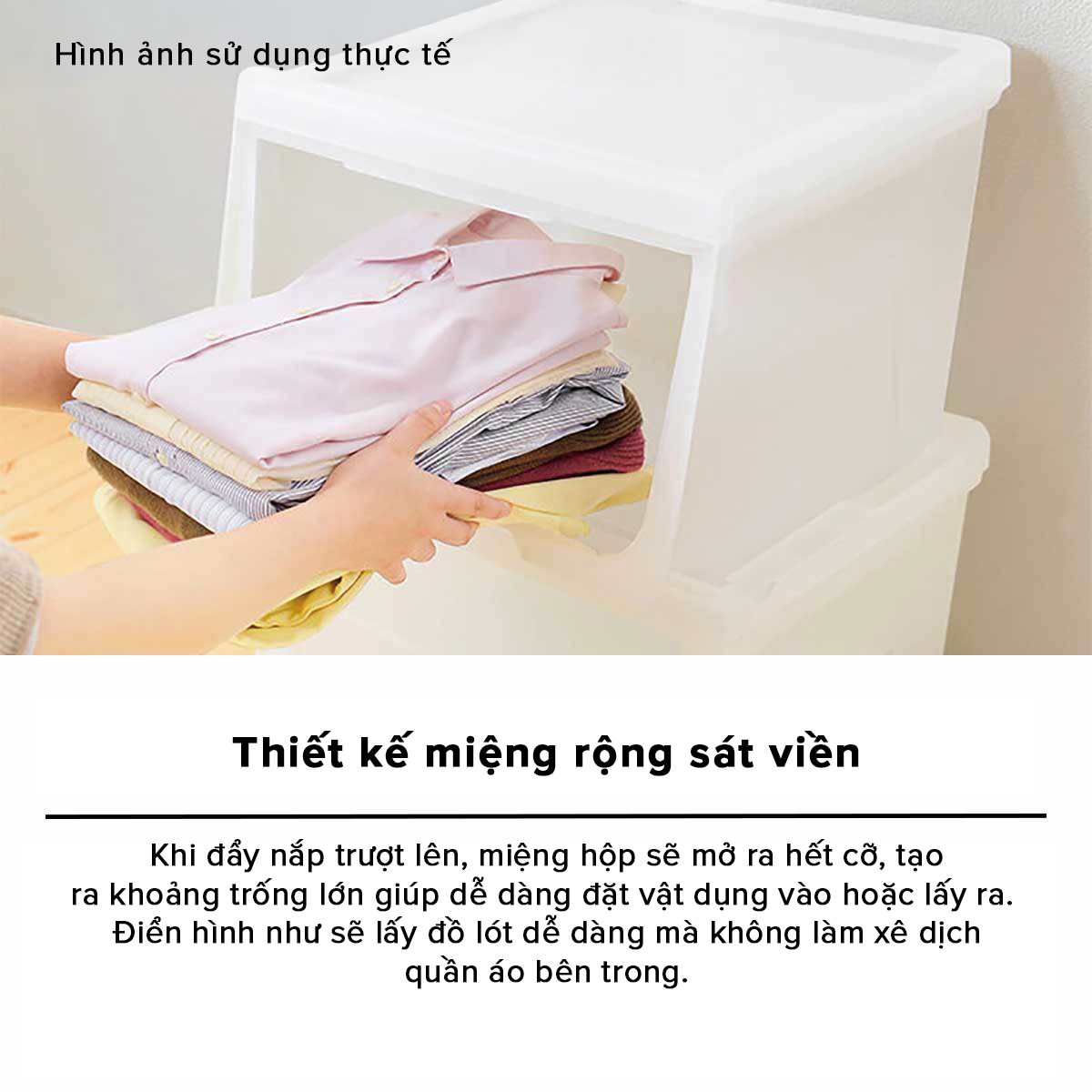 TENMA Hộp Nhựa Đựng Đồ Dung Tích Lớn Nắp Trượt Kabako, JAPAN QUALITY, Xếp Chồng 4 Tầng