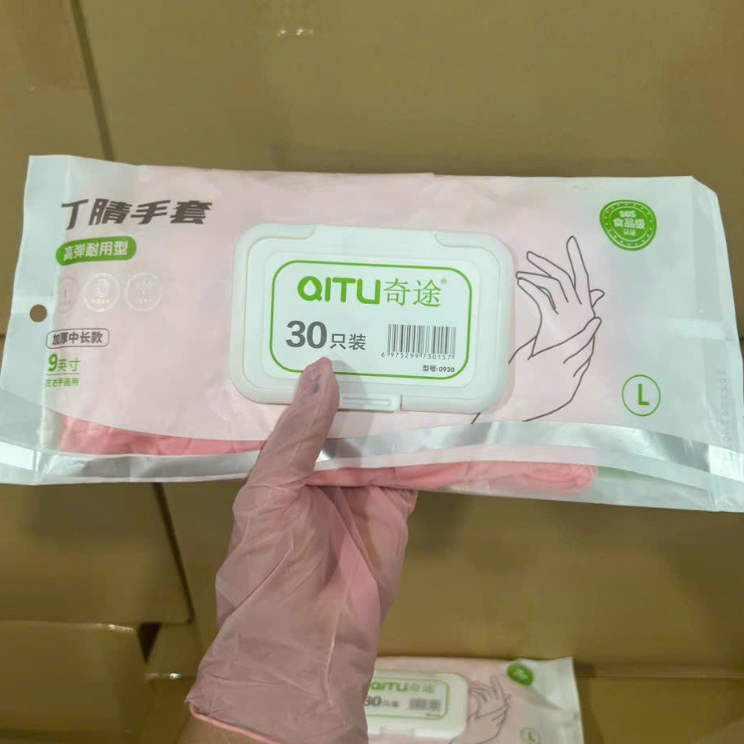 Găng tay cao su nhà bếp nấu ăn, găng tay rửa chén, hộp 30 bao tay rửa bát siêu dai không mùi