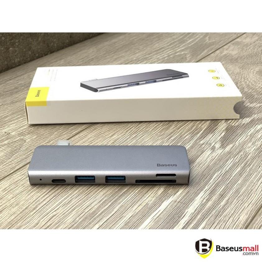 Baseus -BaseusMall VN Bộ Hub chuyển đổi 5 trong 1 Baseus Harmonica Type C to USB 3.0, TF/SD, Type C PD Adapter