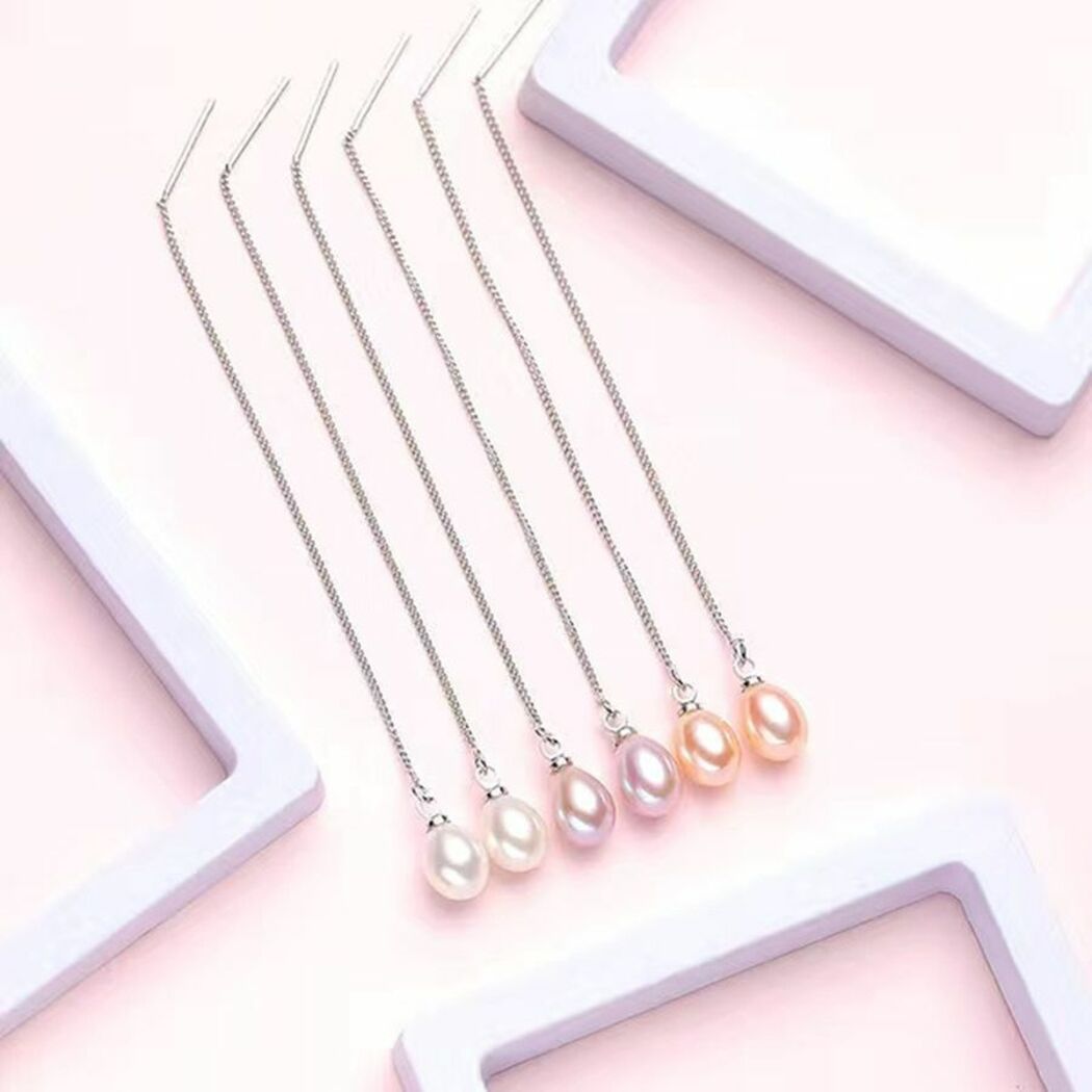 Bông Tai Ngọc Trai Nước Ngọt Thiên Nhiên Cao Cấp - Dáng Dài Quyến Rũ - Trang Sức Cô Tấm - ELLIS PEARL - CTJ3809