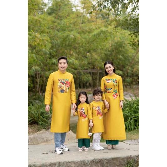 Siêu phẩm áo dài cách tân gia đình mẹ . bé . bố. cao cấp hàng thiết kế đẹp ảnh thật giá siêu rẻ chất tapta cao cấp