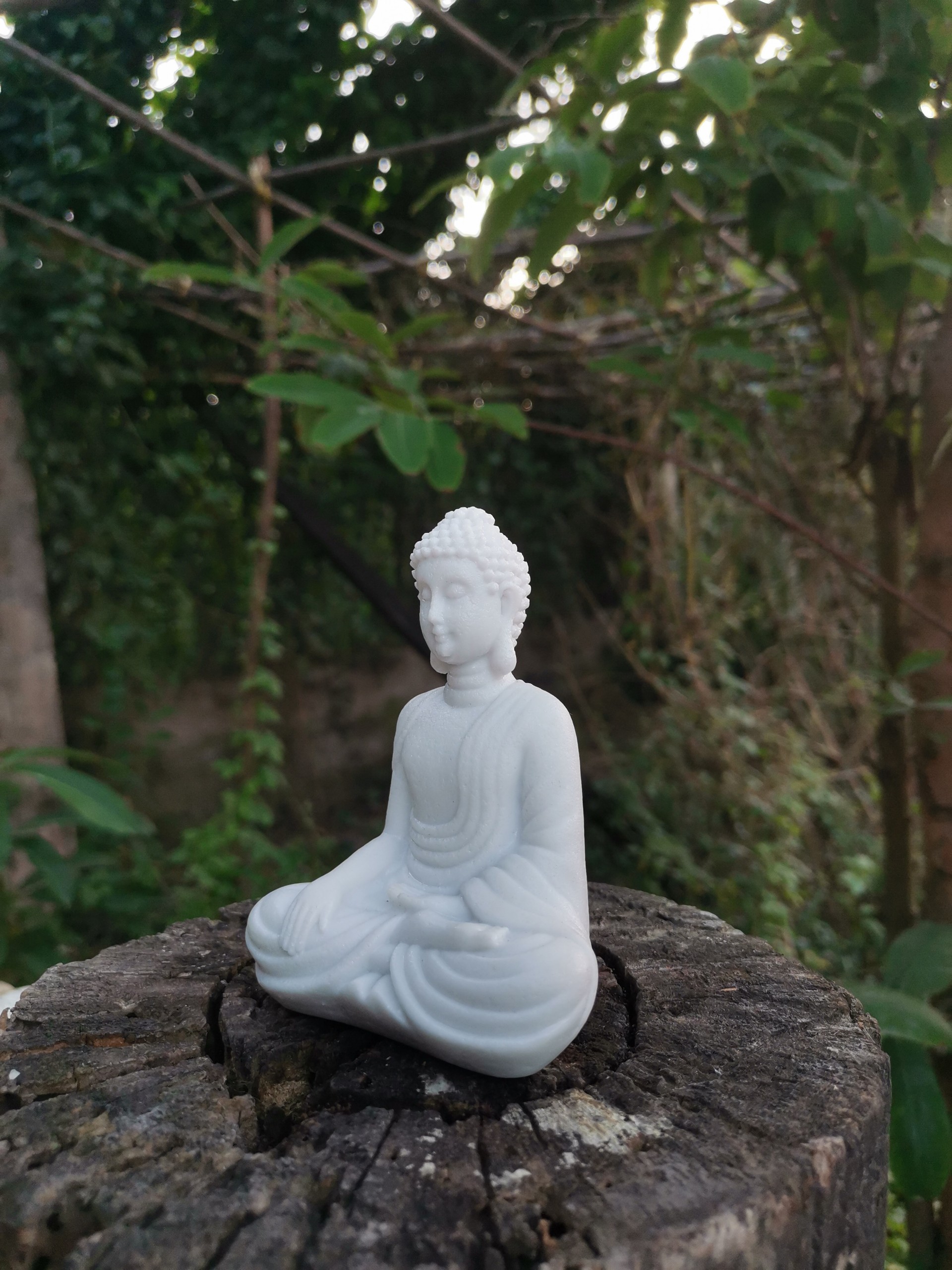 Tượng Đá Phật Thích Ca Cao 11cm màu trắng phong thủy, trang trí nhà cửa, thờ cúng