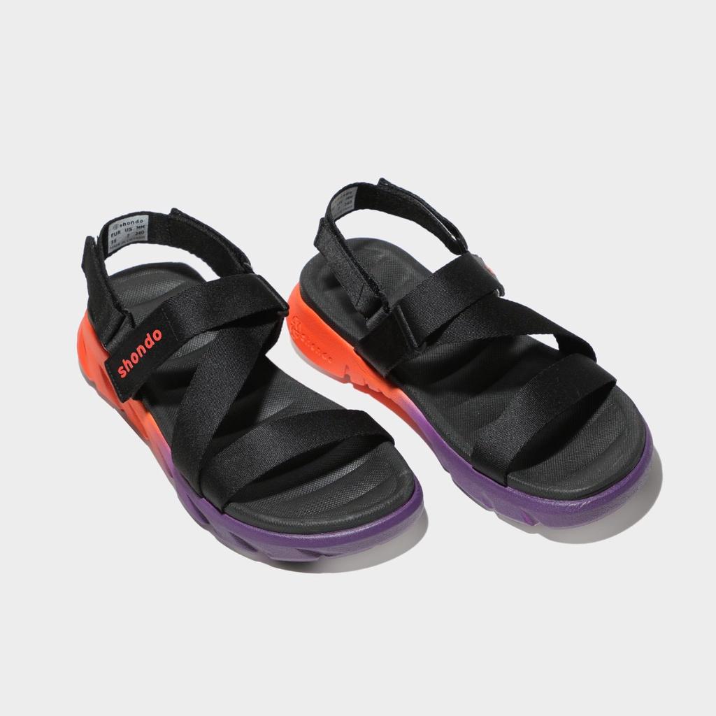 Giày Sandals Shondo Unisex F6 Sport Ombre Đế Cam Tím F6S8910