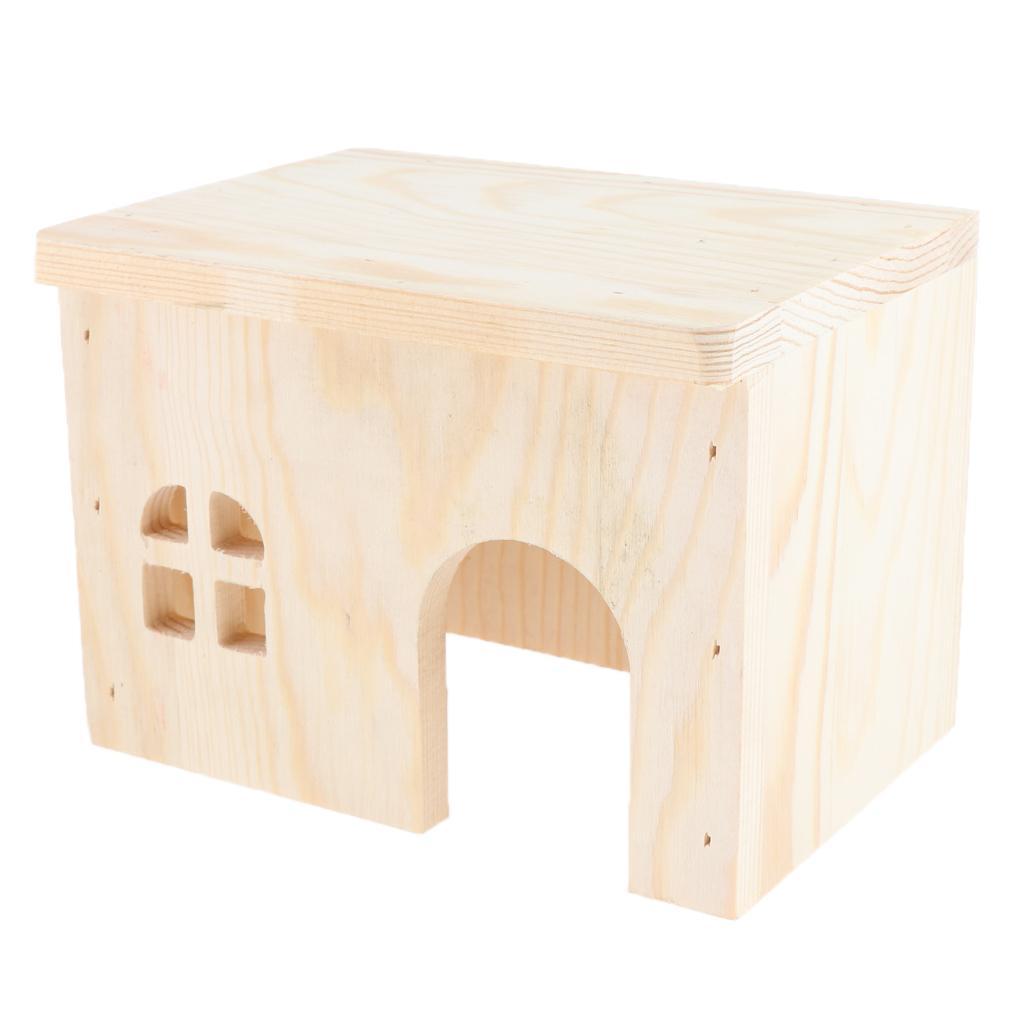 Wooden Hamster House Hideout Hut Hideaway  Toys Chews for Small