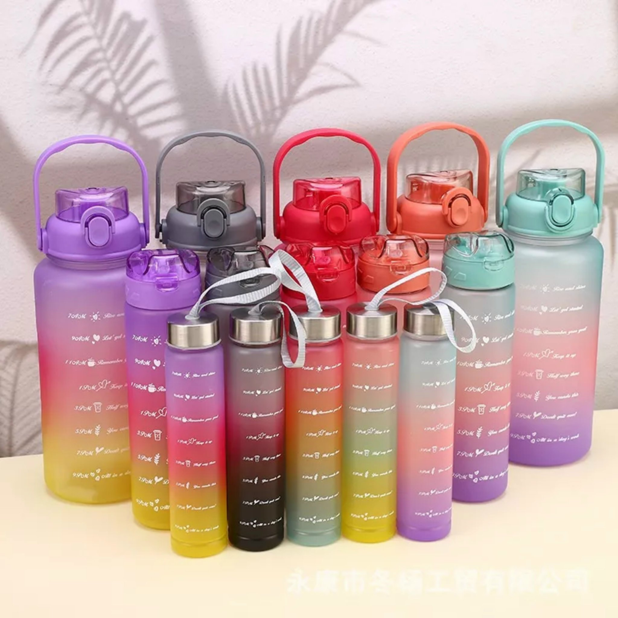 BỘ 3 BÌNH NƯỚC CHIA VẠCH NHẮC GIỜ