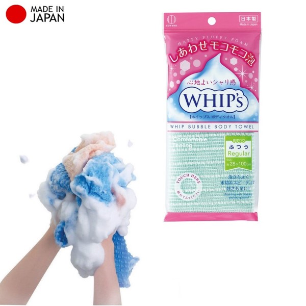 Khăn tắm tạo bọt Whip's Kokubo mềm mịn cao cấp - Hàng nội địa Nhật Bản.
