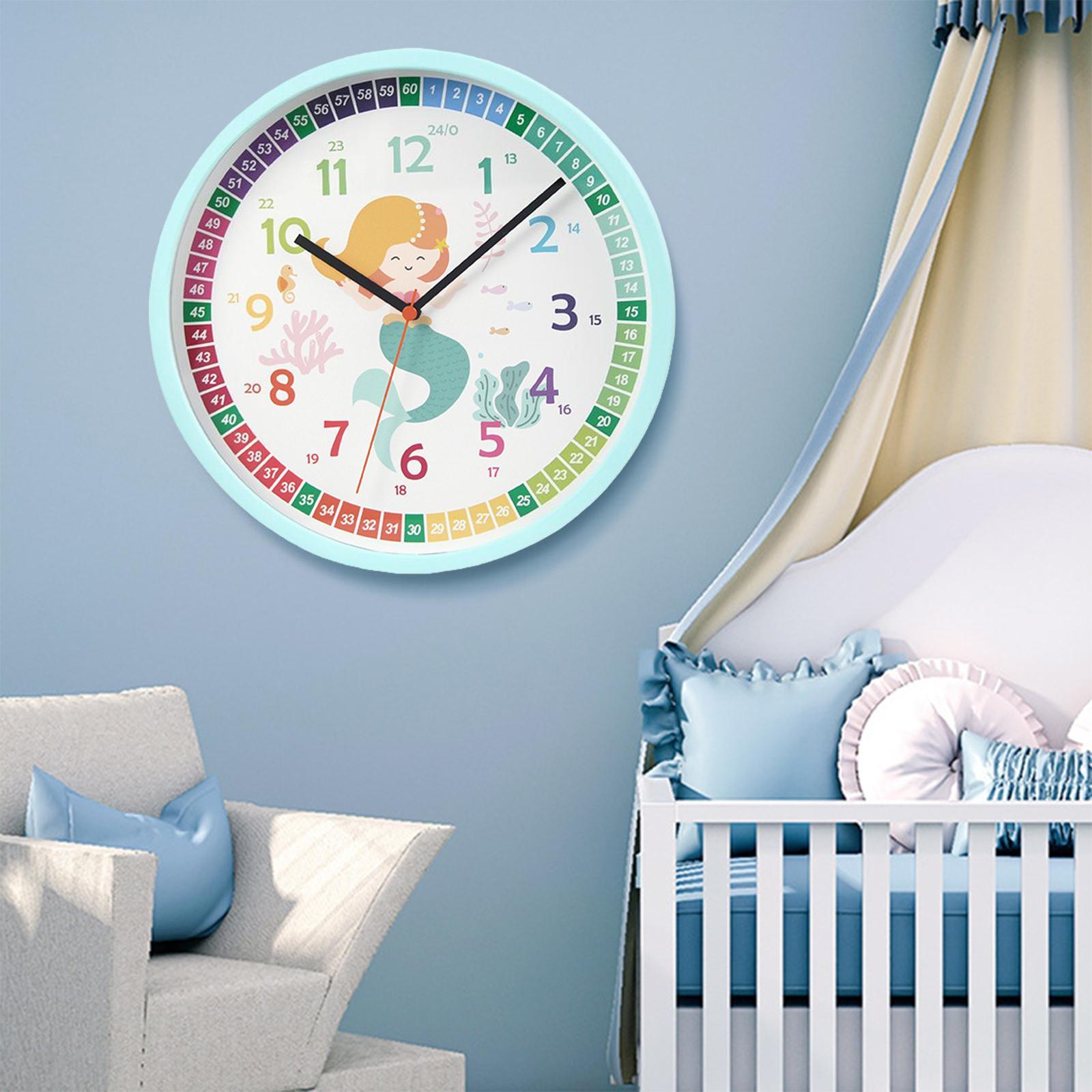 Kids Wall Clock Analog Clocks Teaching Clock for School Classroom Home