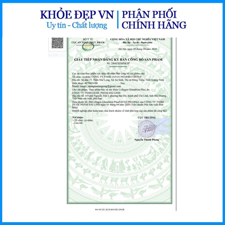 Viên uống đẹp da Collagen Glutathion Plus giúp tăng cường nội tiết tố, hết nám, sạm da, đẹp da – Hộp 30 viên