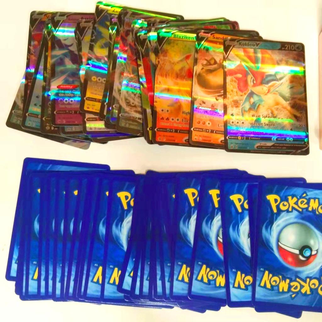 Bộ 100 thẻ bài Pokemon gồm 80 thẻ EX và 20 thẻ GX in hình các lá bài huyền thoại siêu hiếm