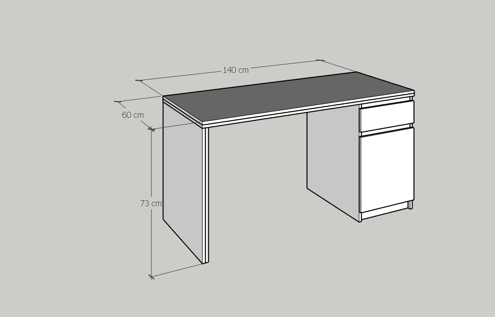 [Happy Home Furniture] DOOBIE, Bàn làm việc - 2 ngăn đựng đồ ,  140cm x 60cm x 73cm (DxRxC), BAN_002