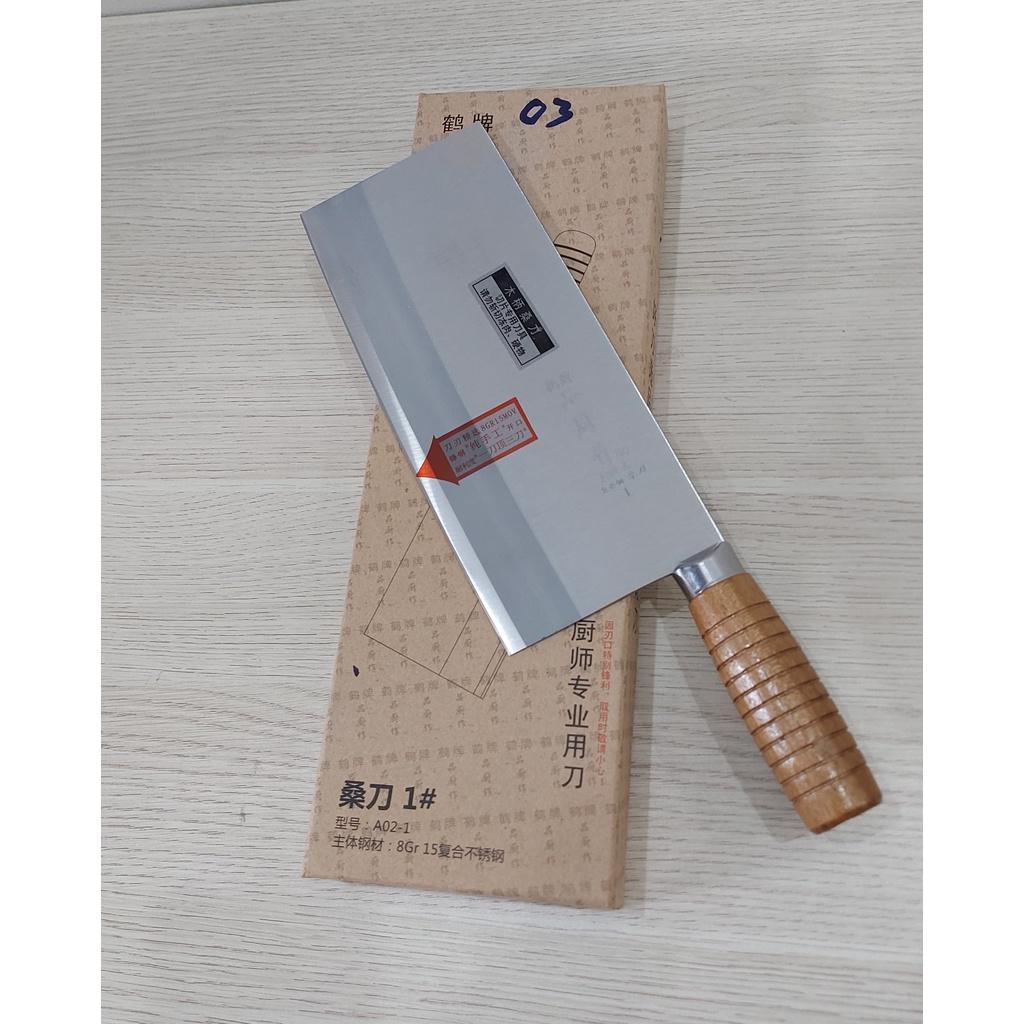 Dao bằm cán gỗ lưỡi thẳng