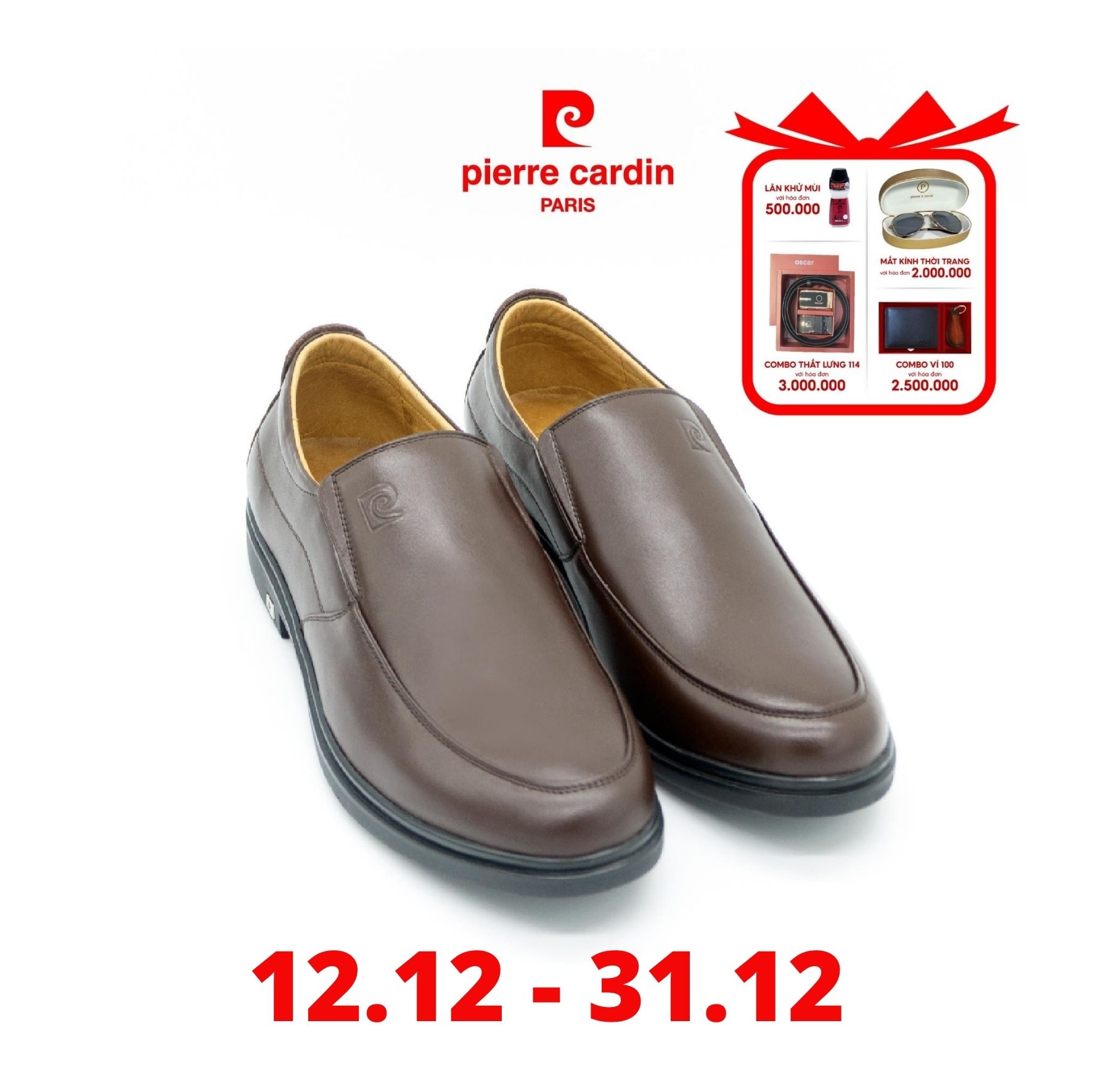 Giày da nam Pierre Cardin PCMFWL 702 - màu nâu