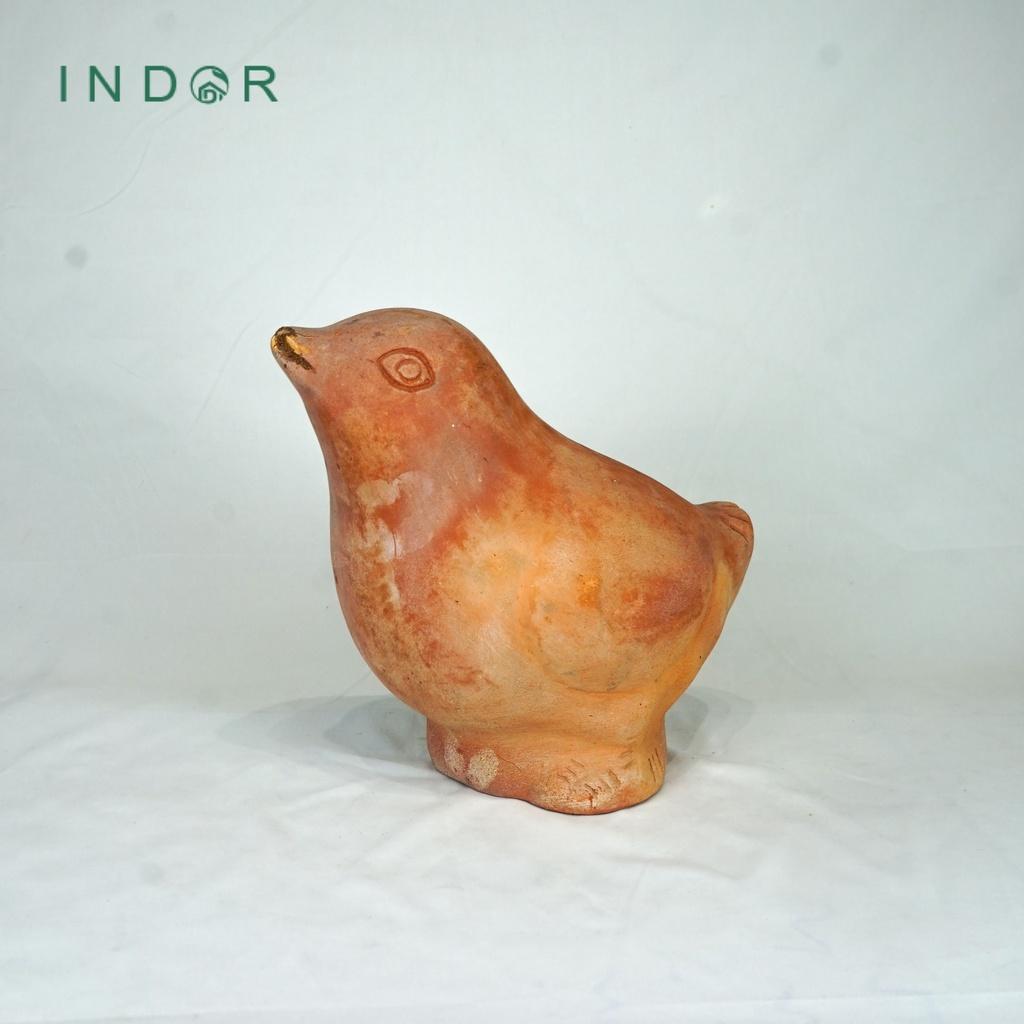 Tượng chú chim mỏ nhọn size M trang trí chất liệu đất nung terracotta Tượng decor nội ngoại thất Tượng đất nung
