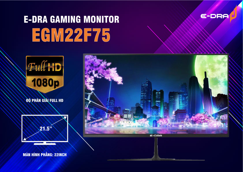 Màn Hình Gaming E-dra EGM22F75 (21.5&quot;/FHD/IPS/75Hz/5ms) - Hàng chính hãng